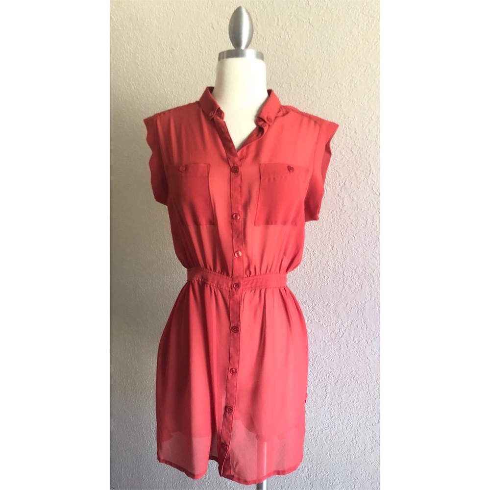 Anthropologie open back button down shirt Size S